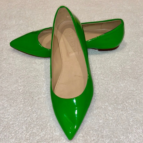 J. Crew Shoes - J Crew - Viv / Green Patent Leather Flats - Size 6